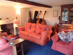 The guests' Lounge with woodburning stove