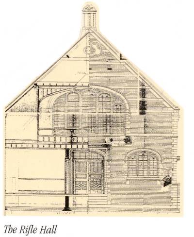 Front elevation of the Rifle Hall